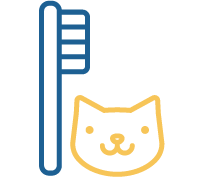 icon of toothbrush and happy cat